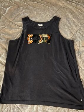 Levi's Black / Dark Grey Tank with Tropical Floral Logo, Mens size XL